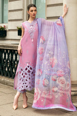 3 Pcs Embroidered Lawn Shirt with Printed Dupatta MS 2570B
