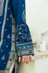 3 Piece Embroidered dhanak Shirt and Trouser with Printed Poly Lawn Dupatta ZS50-3