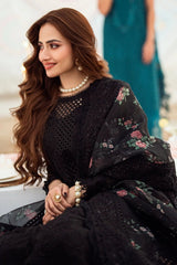 3PC DHANAK  EMBROIDERED  UNSTITCHED DRESS - 520W
