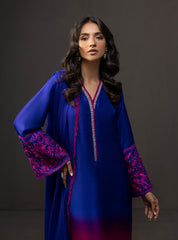3 Piece Unstitched Embroidered and Printed SIlk Suit 230