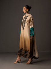 3 Piece Unstitched Embroidered and Printed SIlk Suit 229
