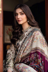 Lawn Embroidered Shirt with Digital Printed jacquard Dupatta A669