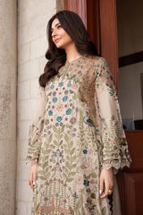 Dhanak-3PC Embroidered Shirt with Digital Printed Wool Shawl 669