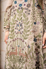 Dhanak-3PC Embroidered Shirt with Digital Printed Wool Shawl 669